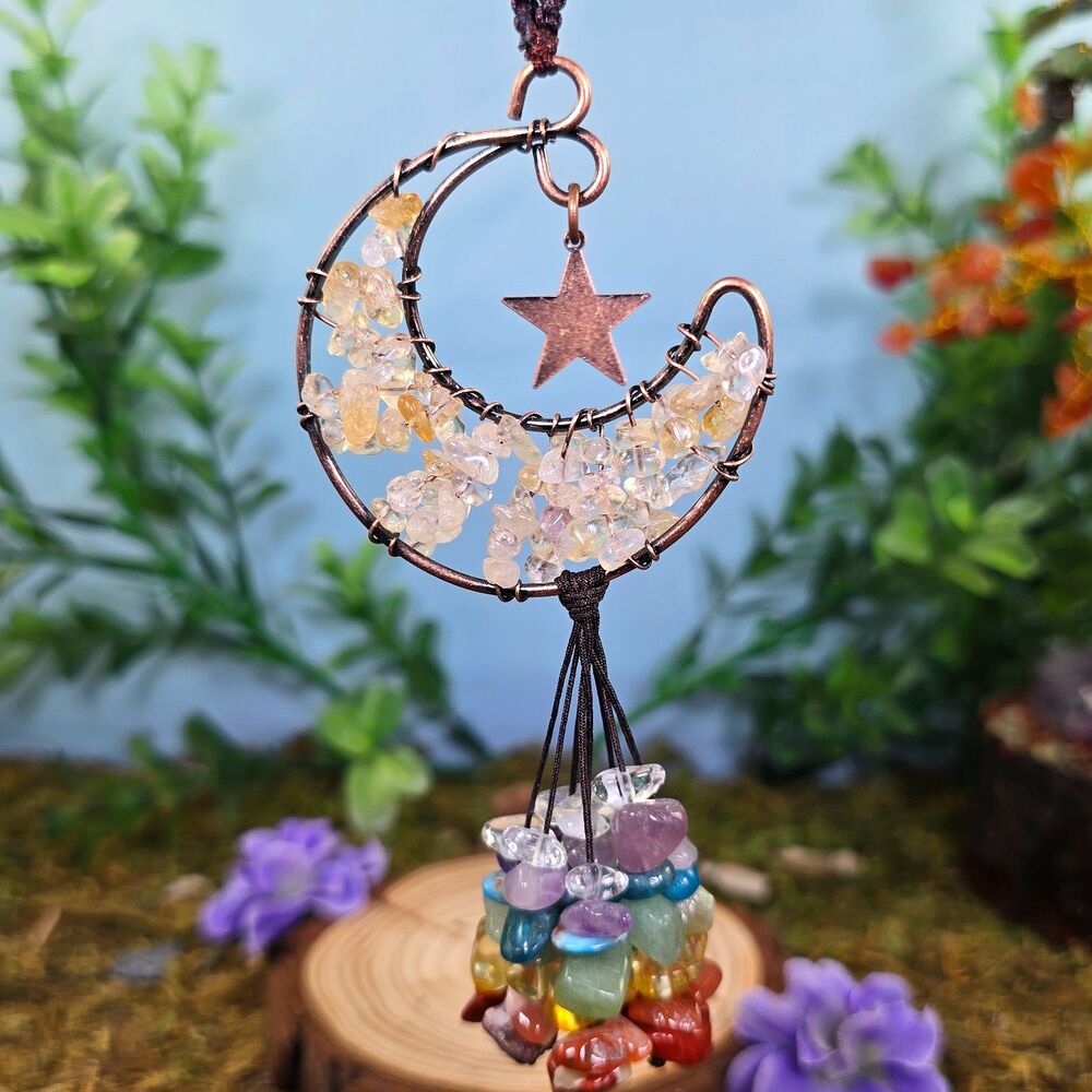 Handmade Citrine Crystal Moon Décor #9